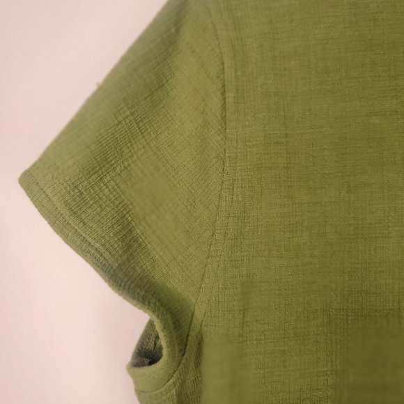 J. CREW Vneck, button, knot tie, short sleeve, womens size large - Picture 7 of 11